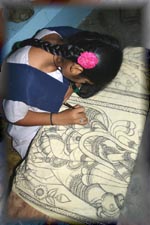 Kalamkari worker: Sri Kalahasthi